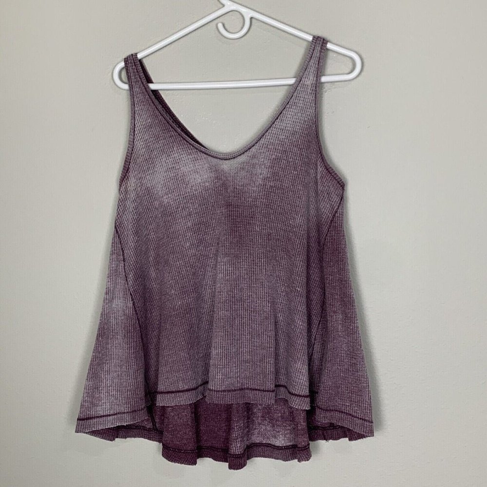 We The Free Purple Waffle Knit Tank